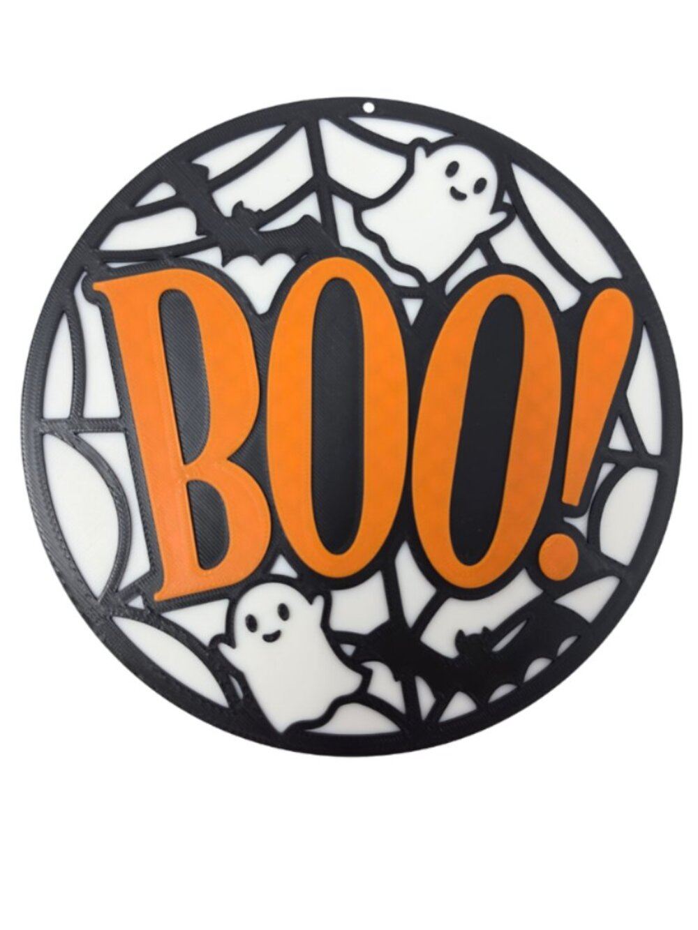 New Halloween Boo! 3D Printed 6" Round Wall Hanging Sign Cute Ghosts Party Decor